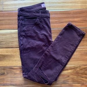 DL1961 burgundy distressed jeans